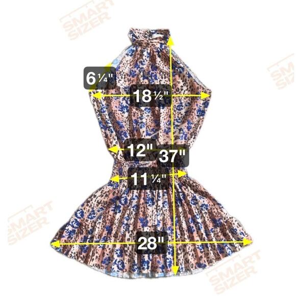 Ramy Brooke Mixed Animal Print Halter Sleeveless Blouson Mini Dress NWOT Small - Picture 9 of 9